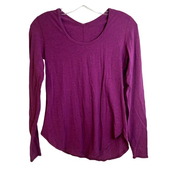 Lululemon Yogini 5 Year Long Sleeve Tee Heathered Regal Plum Womens Size 6 - Picture 3 of 3